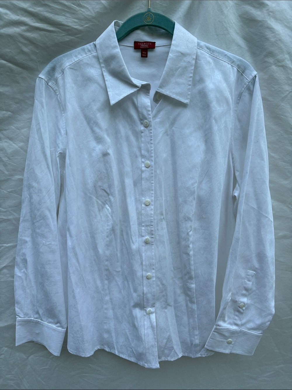Talbots White Long-Sleeve Button-Up Shirt